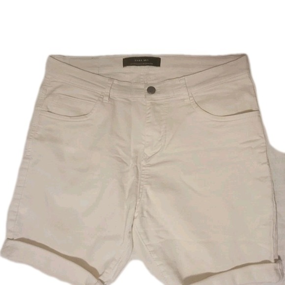 Zara Other - Zara Man- Mens Off White Chino Shorts w/ Button Up Front Size 32